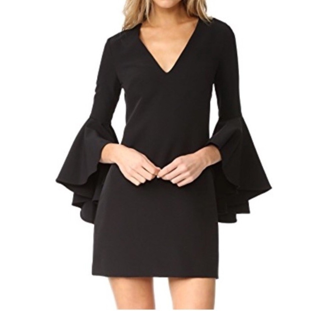 Milly - NWT Nicole Bell Sleeve Dress Black Sz 4 USA Little Black Dress‎ Party